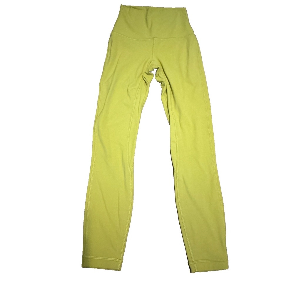 Lululemon Align Women Leggings High Rise Size 0 (18") Length Is 23" Neon Yellow